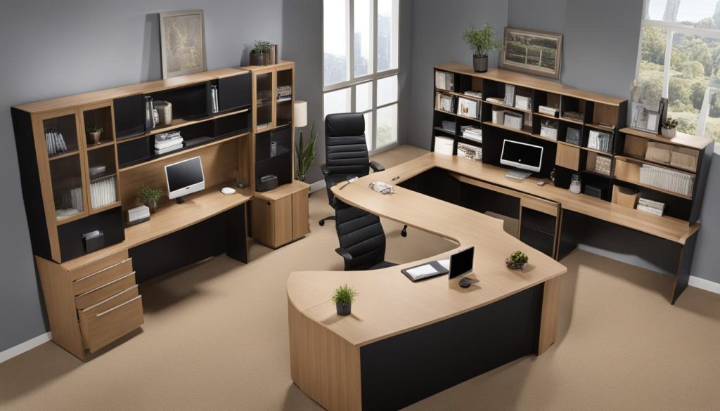 Ergonomic Home Office Desk with Hutch