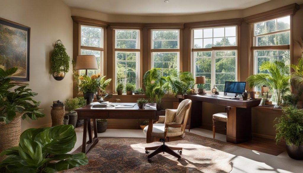 natural light in home office guest room